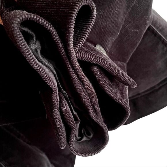 BROOKS BROTHERS Corduroy Button Front Blazer Jacket Black 12 - Picture 5 of 7